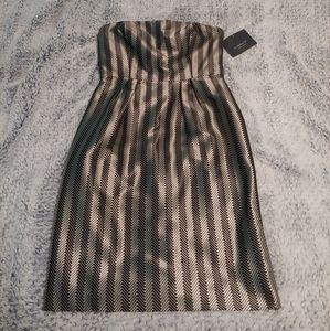 NWT Shiny Silver & Black Form-Fitting Dress